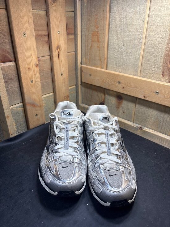 Nike P-6000 CN0149-001 Silver Metallic Mens Running Shoes Size US 10.5 UK 9.5